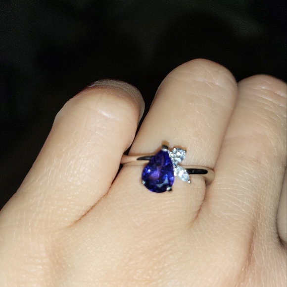TANZANITE and DIAMOND RING IN PLATINUM900 SETTING - Picture 14 of 16